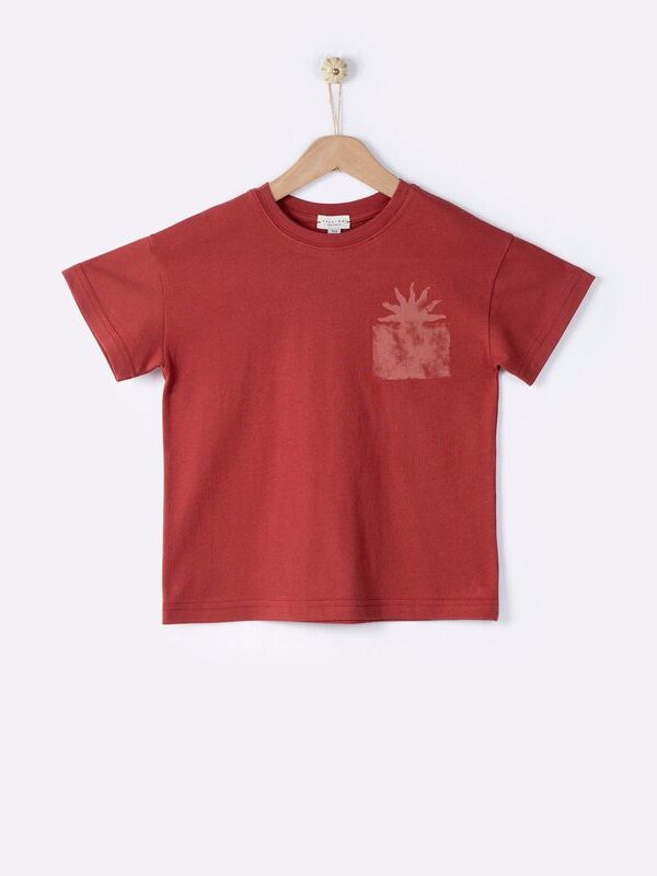 Fivos T-shirt με Τύπωμα Thira Red / Yell-oh