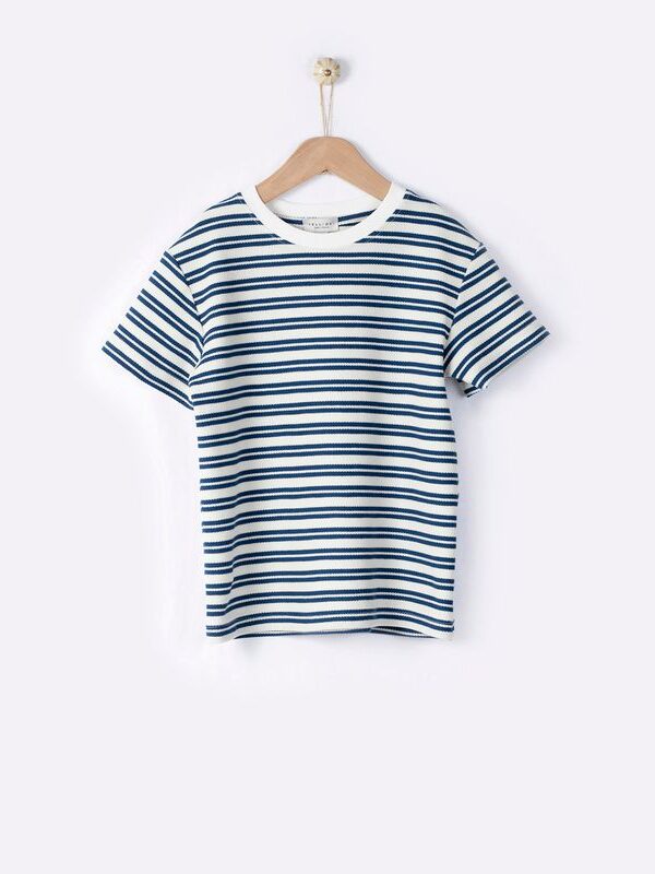 Fivos T-shirt Navy Ριγέ Πικέ / Yell-oh